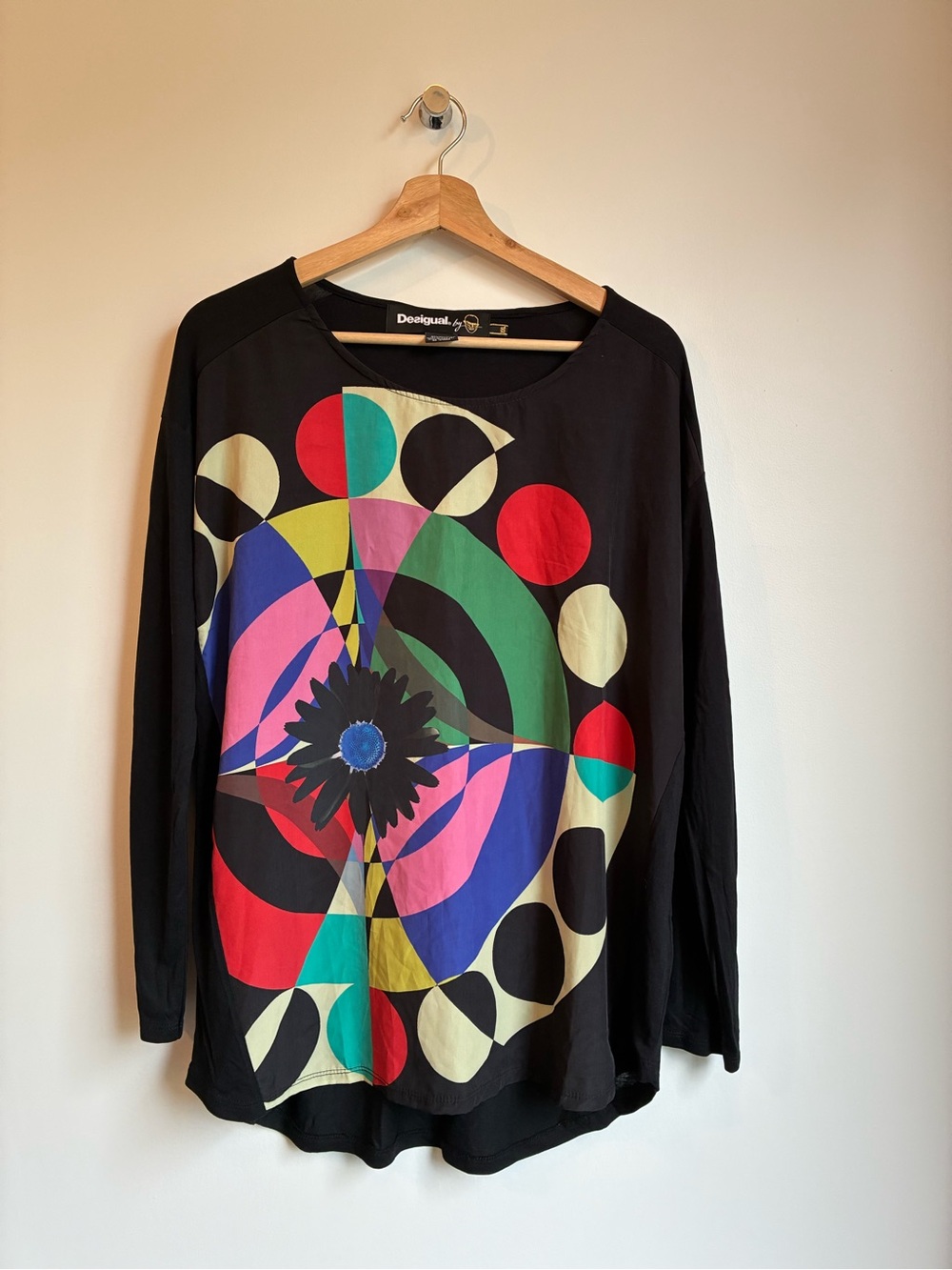Desigual by Lacroix Abstract Geometric Knit Crewneck Sweater XXL